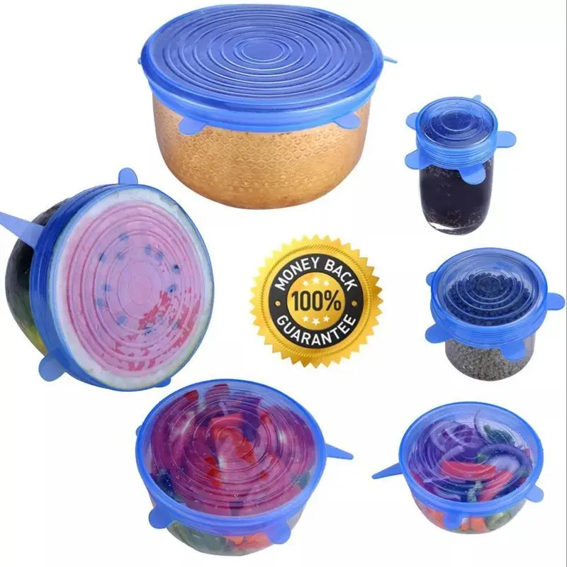 Silicone-six-piece-set-of-fresh-keeping-cover-stretch-6-sets-of-universal-bowl-cover-refrigerator