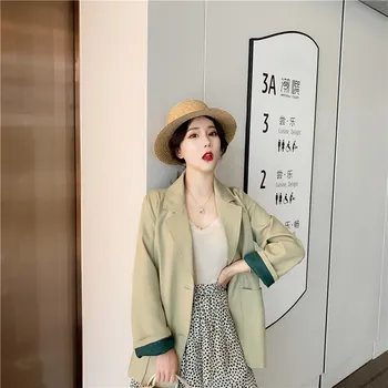

Women Casual Office Ladies Notched Blazer Solid Elegant Pockets Single Breasted Jackets Female Long Sleeve Loose Blazer