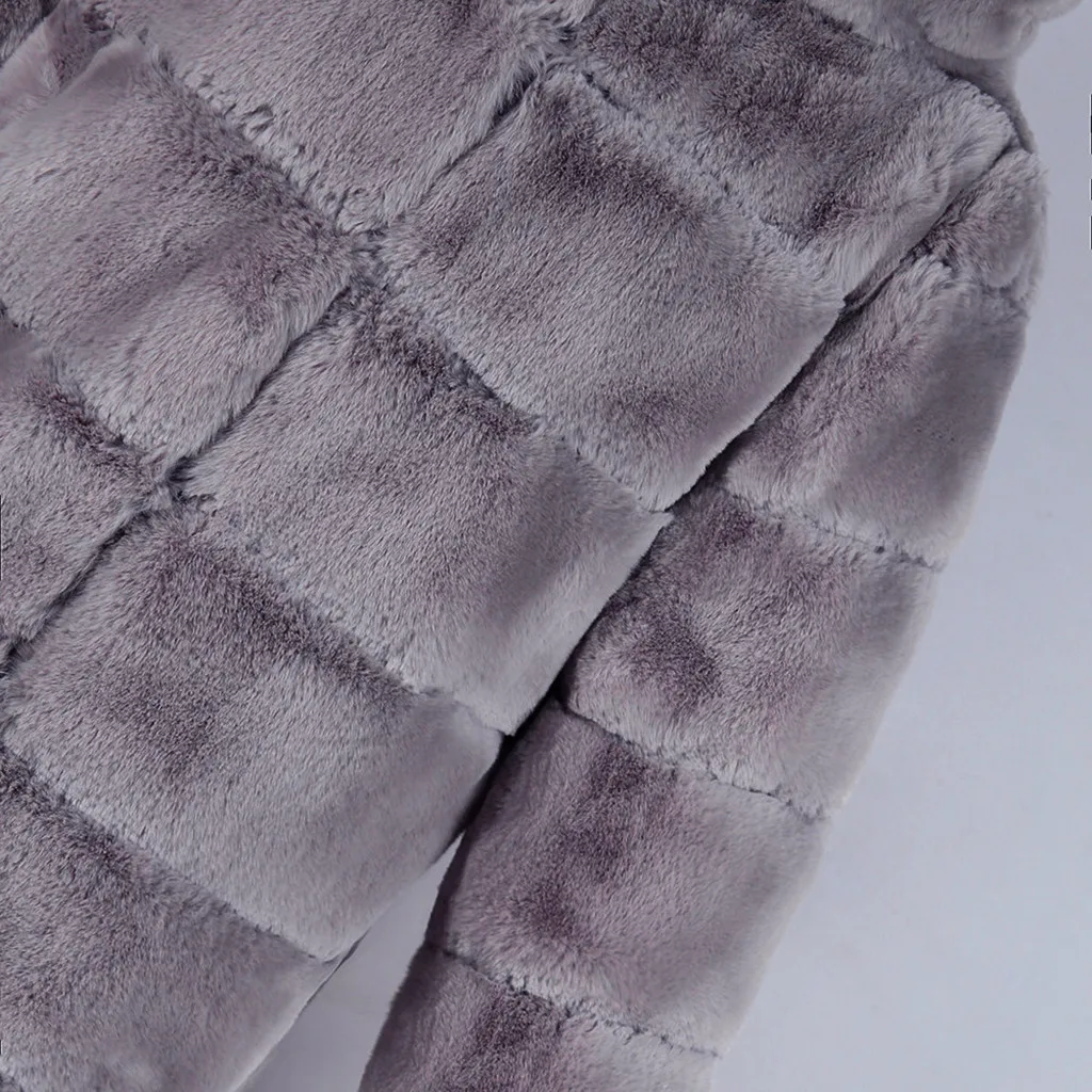 Free Ostrich Fluffy Hoodie Faux Fur Coat Women Winter Solid Winter Warm Overcoat Female Plus Size Long Casual Outerwear 91023