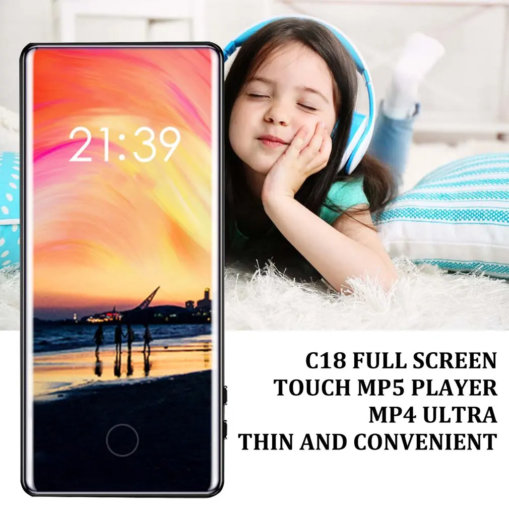 C18 полный экран сенсорный Mp5 Walkman студенческий Mp4 без потерь звук качество Mp3 ультратонкий Mp6 удобный Walkman