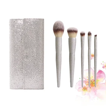 

1 Set 6pcs Makeup Brush Kit Comestic Brushes Makeup Tools Soft Powder Eyeshadow Brushes Silver Handle Brush (Silver, 5pcs Brushe