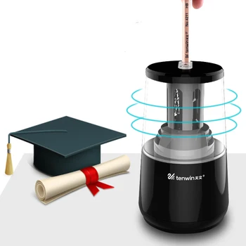 

Tihoo Stationery Automatic Electric Pencil Sharpener USB Heavy Duty Mechanical with Container Battery for Kids Ten Win