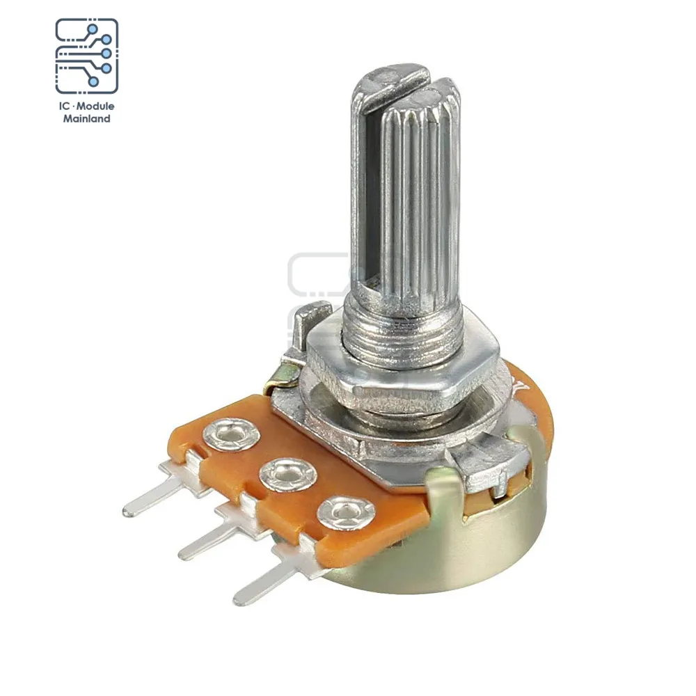 5PCS 20mm Shaft Potentiometer Resistor 1K 2K 5K 10K 20K 50K 100K 500K 1M Ohm 3 Pin Linear Taper Rotary Potentiometer for Arduino,adjustable resistor,potentiometer kit,rotary potentiometer,linear potentiometer,multiturn potentiometer