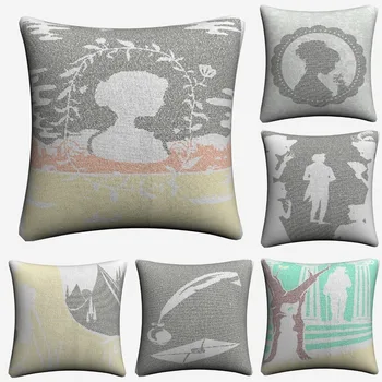 

Jane Austen Minimalist Story Art Soft Cotton Linen Cushion Covers 45x45cm Classic Pillowcase For Sofa Home Decoration Almofada