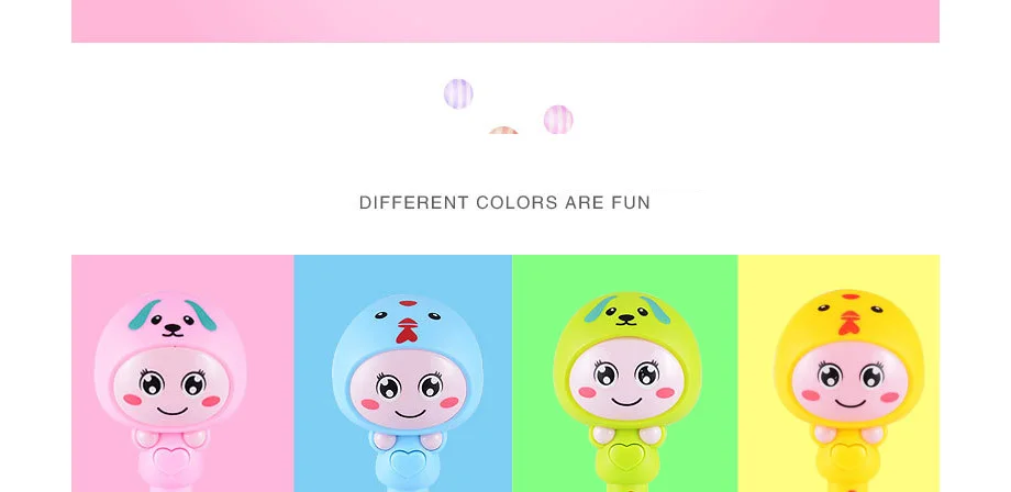 Baby Toy Ring Bell Intelligence Plastic Hand Bell Rattle Funny Educational Mobiles Toys Music Flash Hand Ring Bell Infant Toys