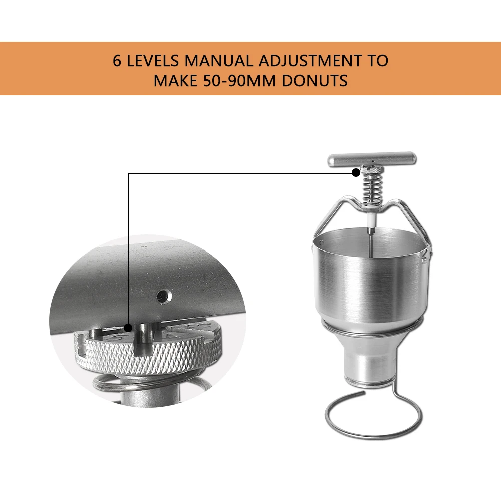 Manual Donut Maker Donut Dispenser 2.5L Mini Donut Maker With 6 Levels Manual Adjustment Easy to Clean