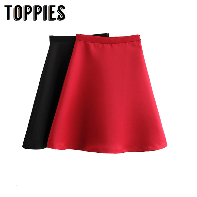 Красные трапециевидные юбки женские с высокой талией до колена юбки размера плюс элегантные женские saia faldas европейская уличная одежда