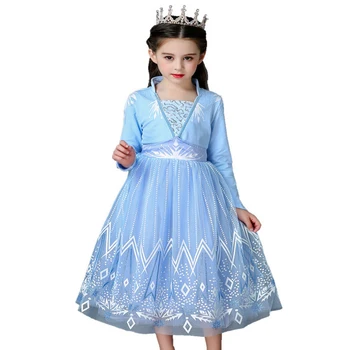 

Girls Elsa 2 Princess Dresses Kids Toddler Birthday Cosplay Party Tutu Dress Teen Winter Clothes Costume Disfraz Fall boutique 6