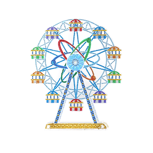 Diy pintura diamante navio pirata rotatable roda gigante moinho de vento tridimensional desktop decoração artesanato crianças presente|Ponto cruz com pintura de diamante| - AliExpress
