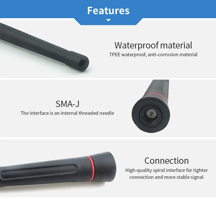 2 шт./лот 433 МГц 3dBi высокое усилительная антенна Wi-Fi 50ohm SMA-J Интерфейс TX433-JZ-10 прямые резиновая антенна ТПИ Водонепроницаемый