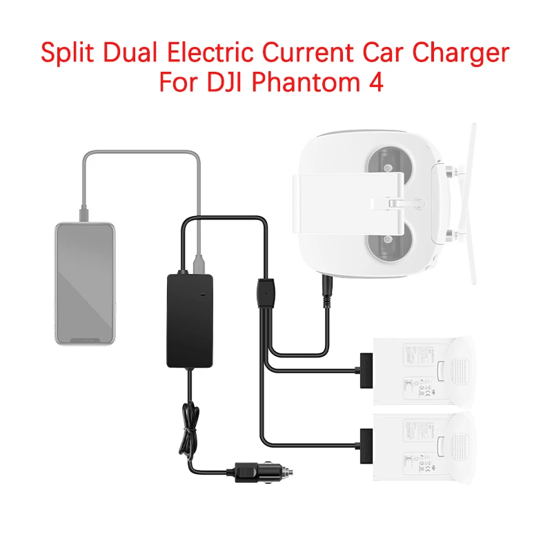 para-dji-fantasma-4-zangao-bateria-e-controle-remoto-multi-funcao-split-dupla-corrente-eletrica-carregador-de-carro-ao-ar-livre-carregamento-rapido