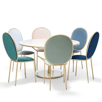 

Iron Art Dining Chair, Girls Bedroom Golden Makeup Chair Household Lounge Chair Coffee Chair Nail Stool Bar Stool