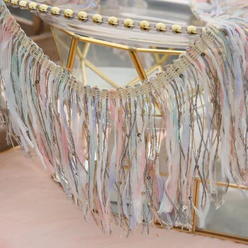 

Fantasy colorful tassel lace sequin embroidery lace clothing accessories skirt side clothes DIY width 12cm