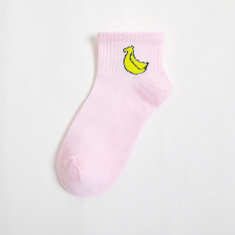 Женские корейские носки с фруктами короткие женские лодочные носки Harajuku хлопковые носки розовый Прямая поставка Kawaii милый узор мягкий Sox
