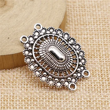 

3pcs 28x36mm 4-Hole Body Chain Connector Charms Jewelry Finding Tibetan Silver Color DIY Necklace Accessoreis