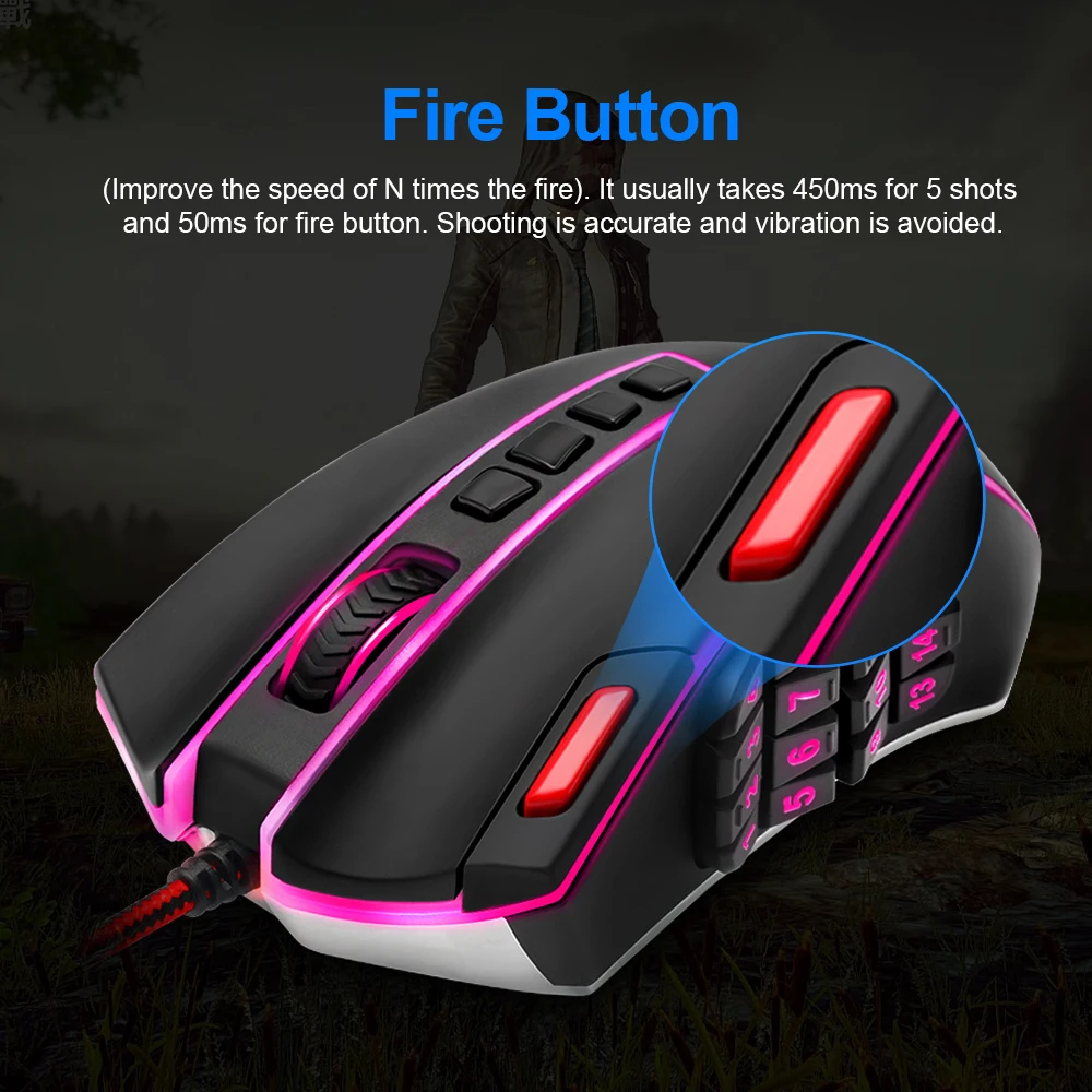 Проводная игровая мышь Redragon LEGEND M990 USB RGB 24000 точек/дюйм 24 кнопки программируемые