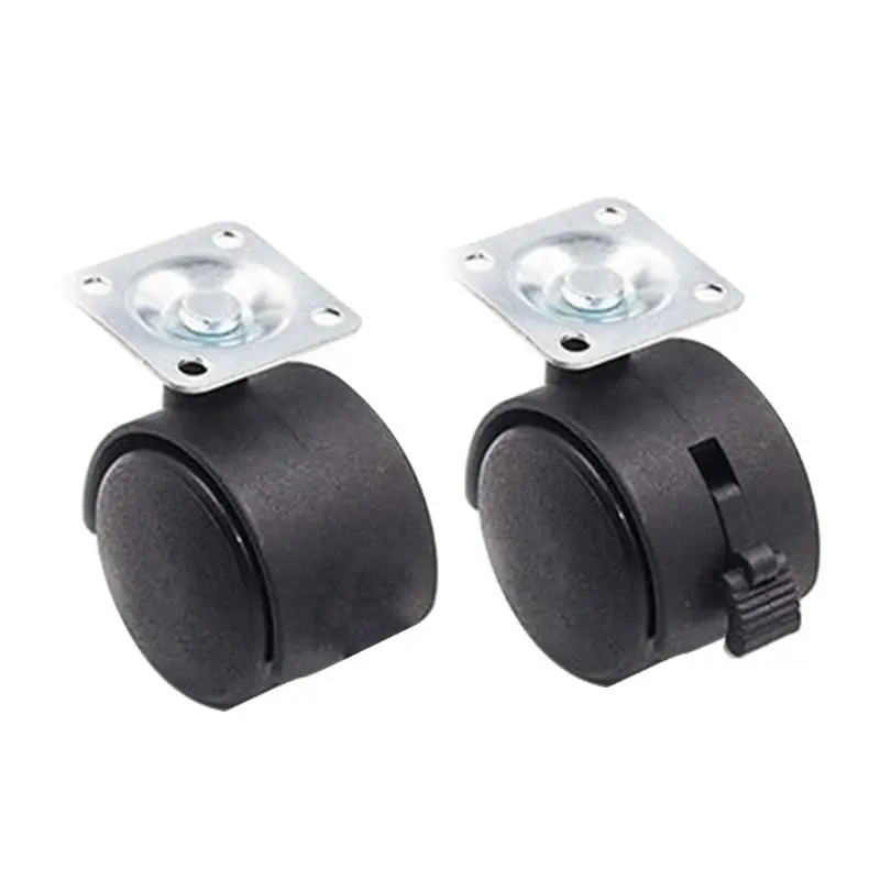 

10Pcs/set Chair Furniture Universal Wheel Flat Plate Swivel Caster with Brake