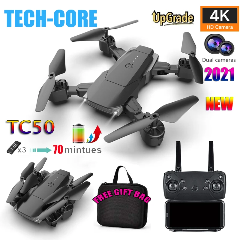 Дрон TC50 с широкоугольной камерой 4k HD 1080P Wi Fi Fpv|Радиоуправляемые вертолеты| |