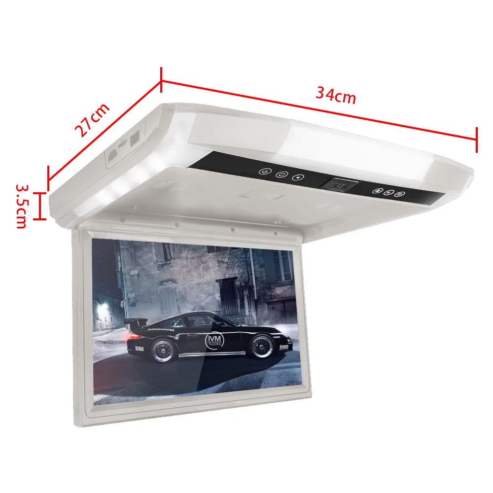 1080P 12,1/10," TFT lcd автомобильный монитор на крыше автомобильный монитор с MP5 плеером USB SD Автомобильный потолочный монитор - Цвет: 12.1 inchsliver