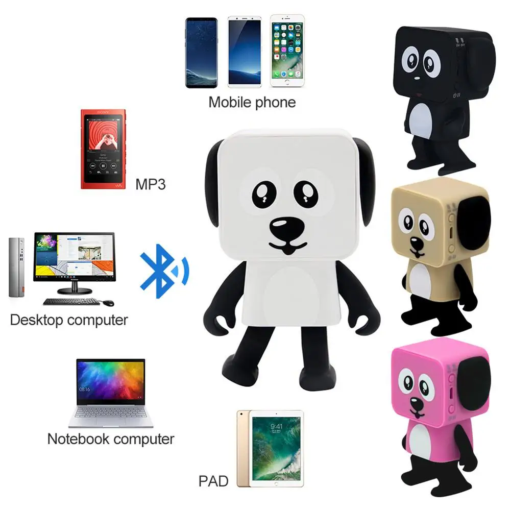 

300mAh Mini Smart Bluetooth Speakers Dancing Robot Dog For Friends Gift