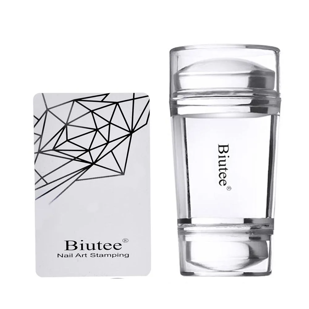 New Set 5 Biutee стемпинг новогодний штамп прозрачный для ногтей силиконовые пластины для стемпинга+. скребок с+топ прозрачный 2.8 см ногтей штамп маникюр дизайн ногтей - Цвет: New Set 5