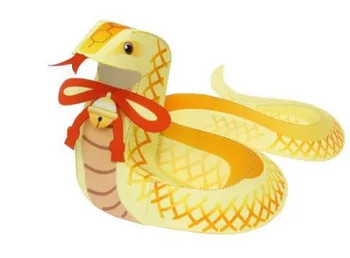 

Snake 3D paper model parent-child DIY cartoon animal kindergarten handmade origami children's puzzle development