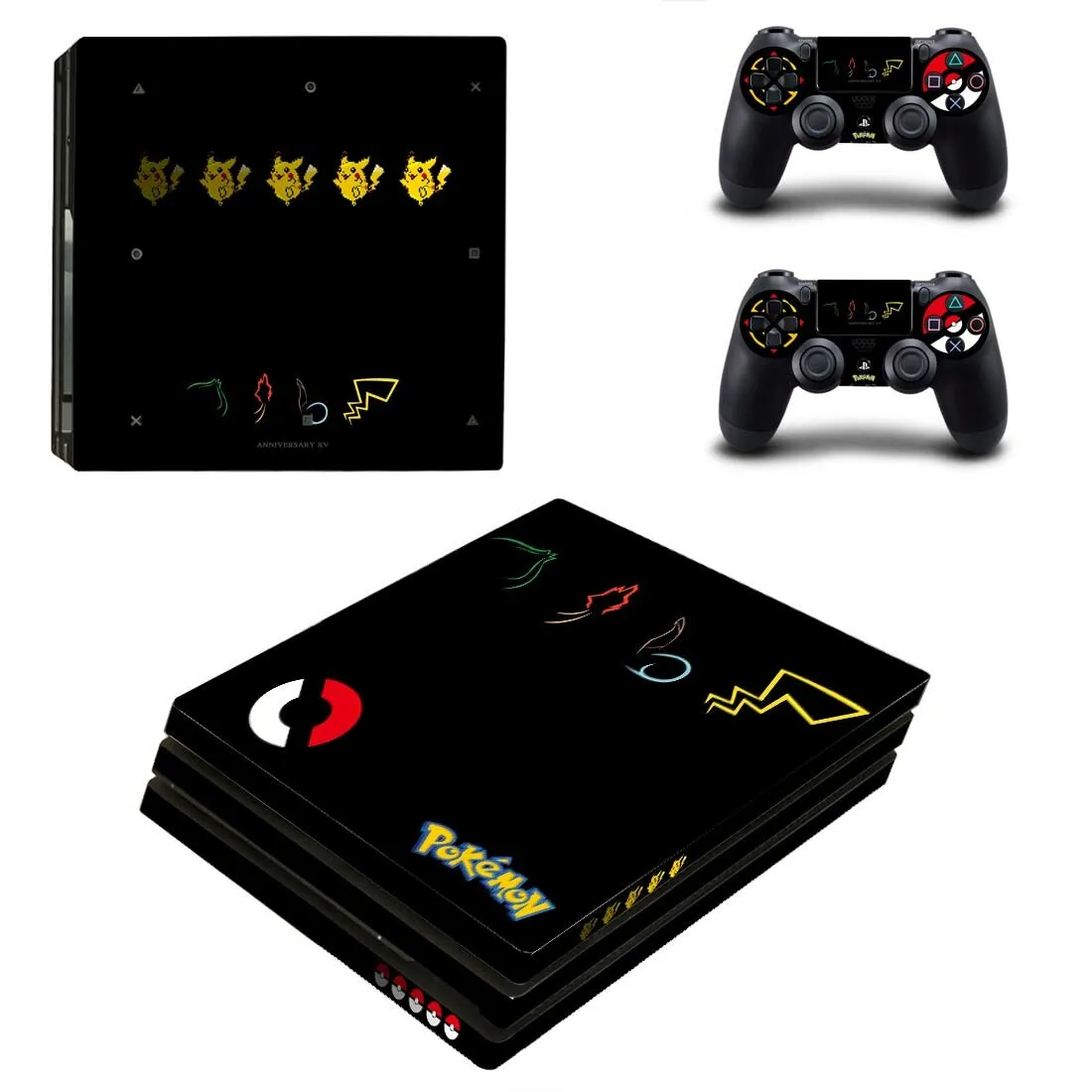 PS4 Pro sticker s Pikachu PS 4 Play station 4 Pro виниловые наклейки для playstation 4 Pro консоли и контроллера