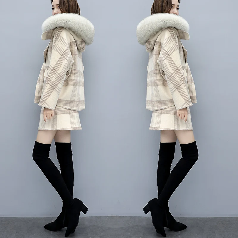 Modieuze Wollen Top En Rok Twee Delige Set Kleding Voor Vrouwen Plaid vrouwen Pak Ensemble Femme Survetement Conjunto Feminino Modieuze Wollen Top En Rok Twee Delige Set Kleding Voor Vrouwen Plaid vrouwen Pak Ensemble Femme Survetement Conjunto Feminino