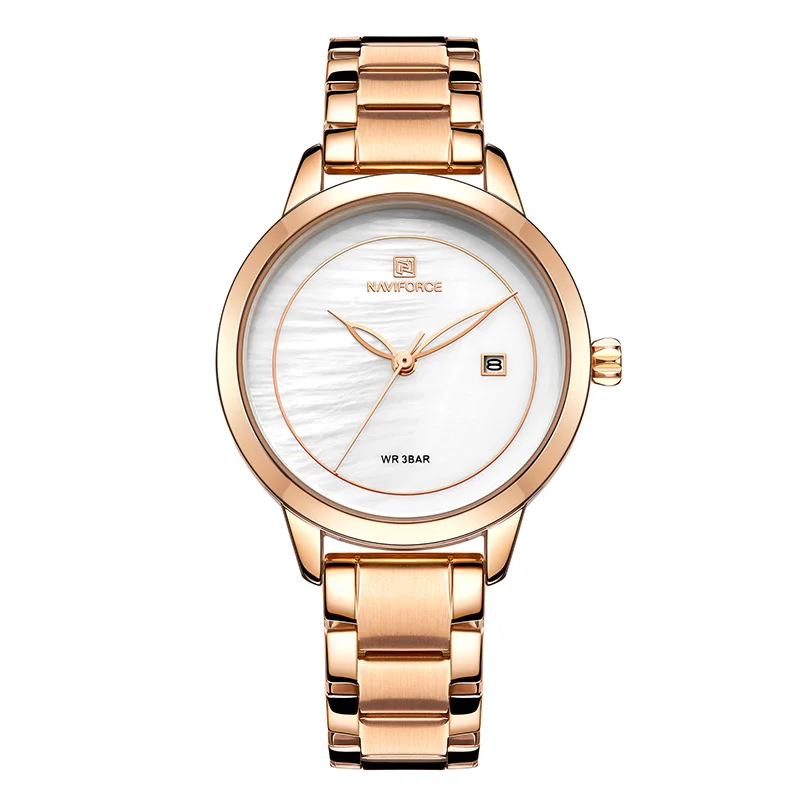 NAVIFORCE женские часы лучший бренд роскошные часы модные водонепроницаемые женские наручные часы повседневные женские кварцевые наручные часы Feminino - Цвет: RGW