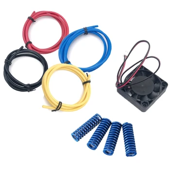 

HOT-3D Printer Part Kit 40X10 Cooling Fan DC12V with PTFE Tube Hot Bed Nut Compression 8X25 Spring Printer Accessories
