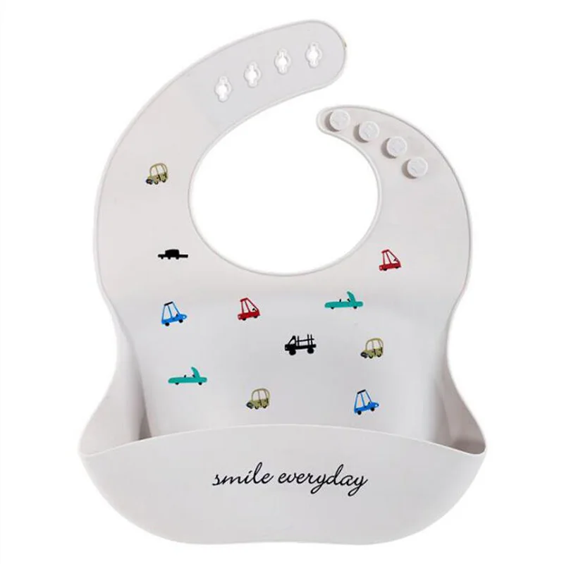 

Cute Cartoon Print Baby Bibs Waterproof Soft Silicone Baby Feeding Stuff Kids Girl Boy Adjustable Children Bib