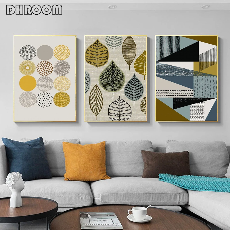Scandinavian Geometric Wall Art Abstract Canvas Paintings Minimalism Poster  And Print Wall Pictures For Living Room Korean Decor - Painting &  Calligraphy - AliExpress