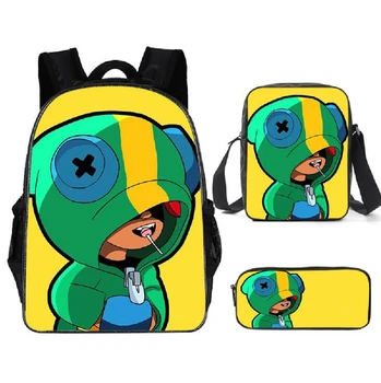 

Leon Spike Shell Game School Bag for Teenager Boys Girls Kids Personized Schoolbag 3pcs sets Supplier Children Hot Game Backpack