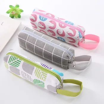 

Korean version of cartoon pattern canvas cosmetic bag creative simple student lipstick bag large capacity beauty bag Canvas