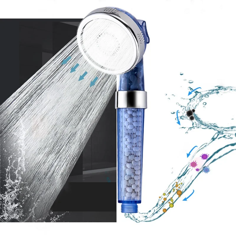 

Shower Head High Pressure Boosting Water Saving Filter Balls Beads Utility Head With Negative Ion