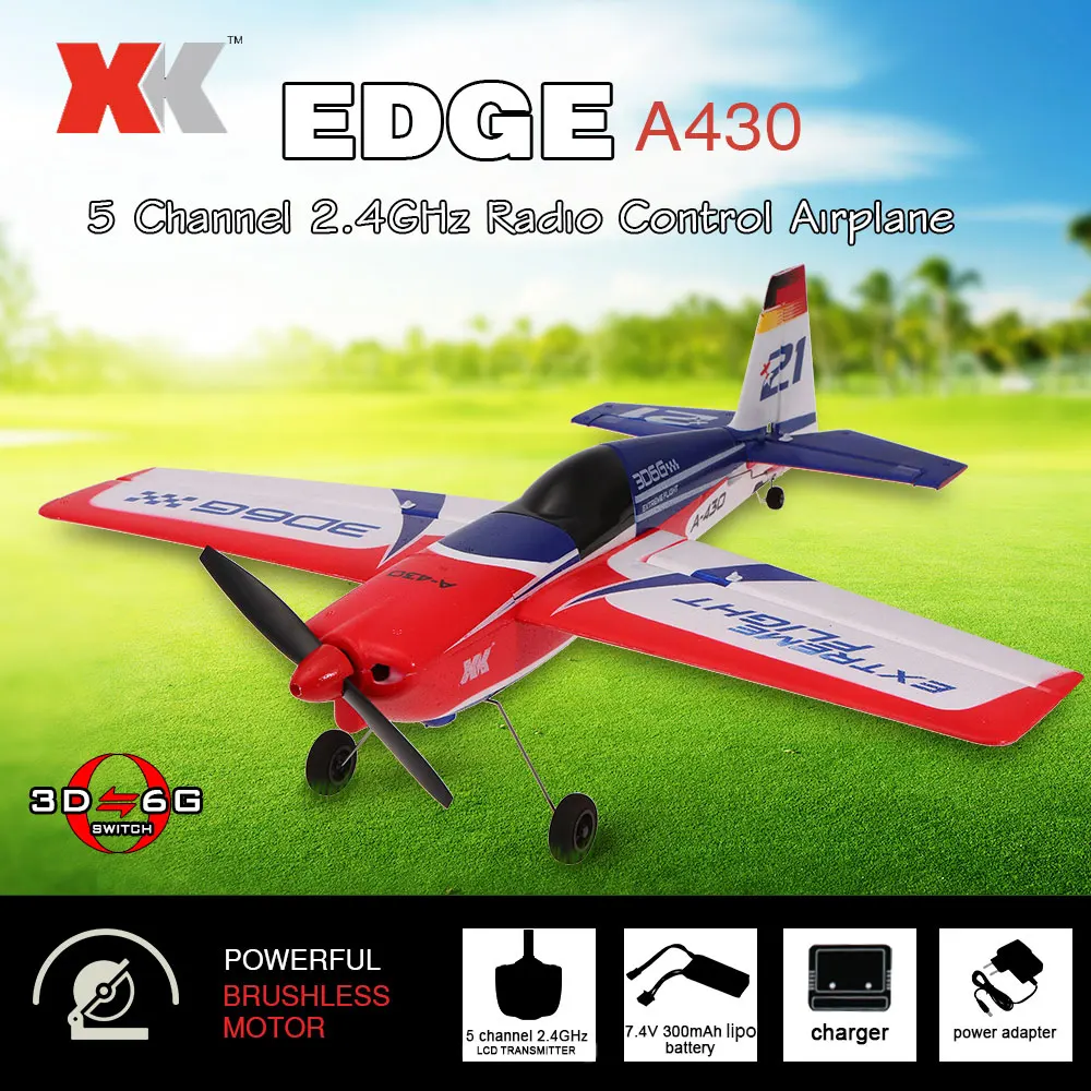 

Wltoys XK A430 2.4G 5CH Brushless Motor 3D6G System RC Airplane 430mm Wingspan EPS RC Aircraft Airplane S-FHSS Model RTF