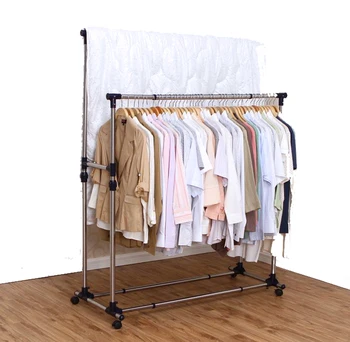 

Stainless steel double pole Drying rack floor Indoor cool drying rack Balcony hanging clothes drying rack