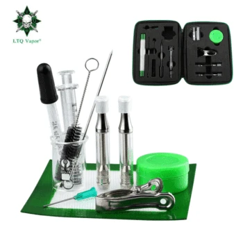 

Original LTQ Terp Done Tool Kit With Syringe Beaker Dropper Muddler Brush Silicone Mat Container Beaker Clamp Dropper