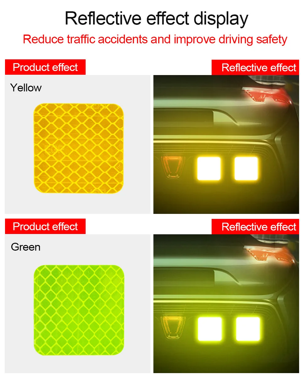 Одноцветная Светоотражающая наклейка для автомобильной двери Предупреждение ющий знак безопасности на колесе, для бровей, Авто Внешние аксессуары, наклейка для ночного вождения