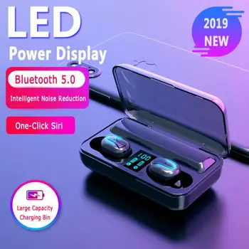 

Mr NEW Q32 TWS Bluetooth 5.0 Headset Wireless Bass Stereo Earbuds Earphones Binaural Button LED Digital Display Sports Headphone