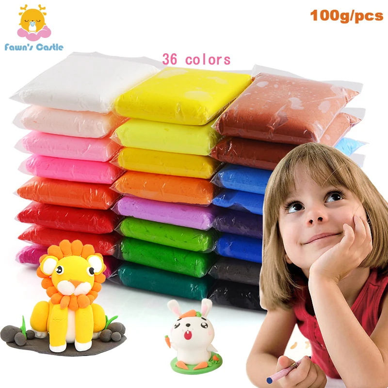 

6PCS 100g Light Soft Clay DIY Toys Children Educational Air Dry Polymer Plasticine for Kids