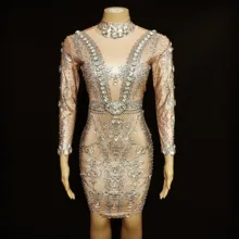 Горячая Распродажа, платье-стретч с большими кристаллами, вечерние платья со стразами, день рождения, празднование, костюм для выступления певца, танец YOUDU