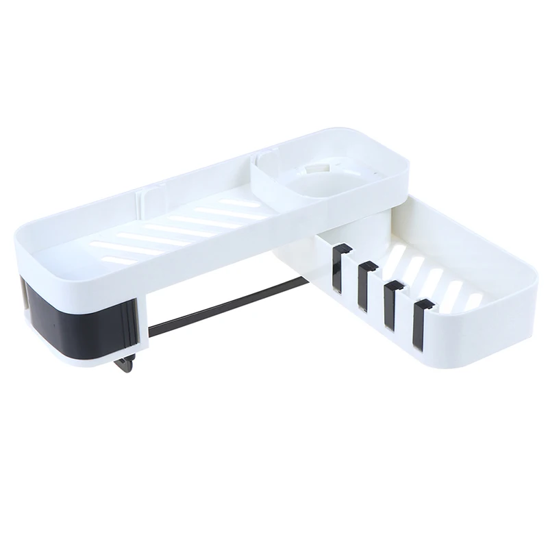 1 pc Corner Shower Shelf Bathroom Shampoo Shower Shelf Holder Kitchen Storage Rack Organizer Wall Mounted Type 34.0*11.0*8.0cm