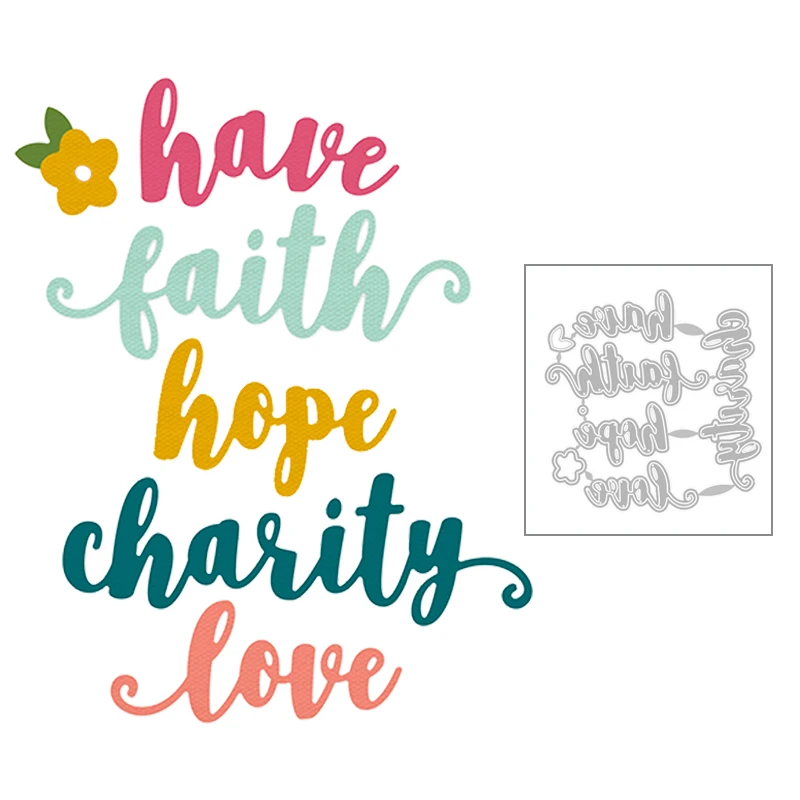 2020 New Have Faith Hope благотворительность любовь чувство слово Металл резка штампы для