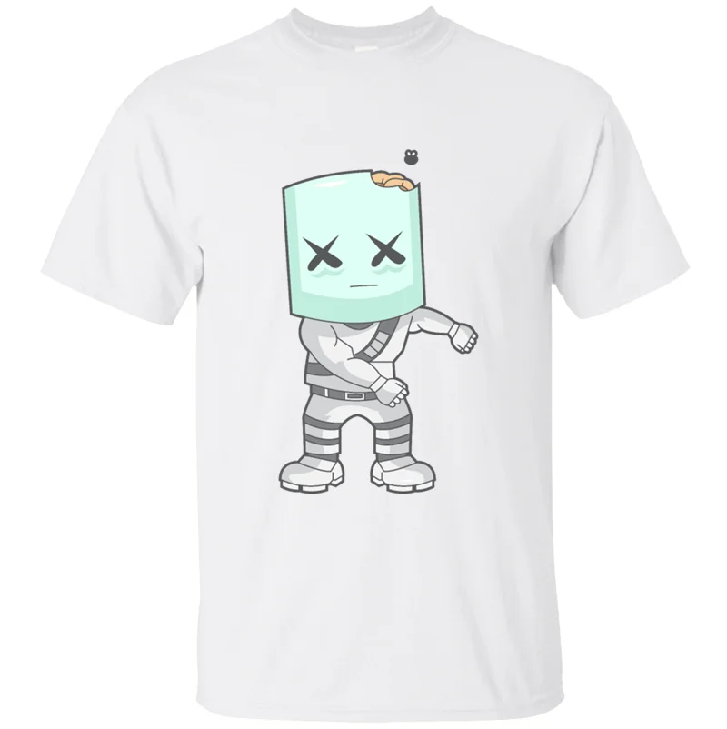 White Marshmallow Dance Moves Boss Flossing Gift Idea Футболка мужская футболка Базовая однотонная круглый воротник Лето Хип-хоп - Цвет: White