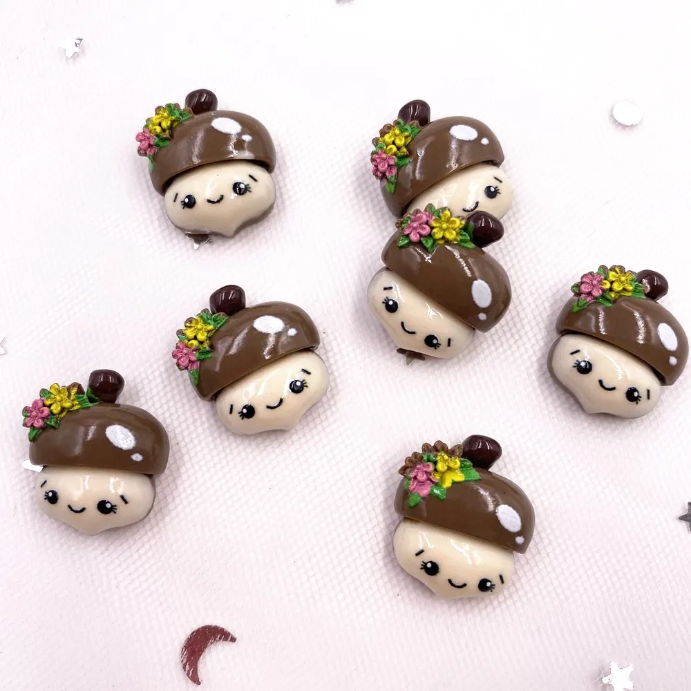

Resin Kawaii Colorful Lovely Mushroom Flatback Cabochon Stone 12PCS Scrapbook DIY Decor Home Figurine Crafts OH431