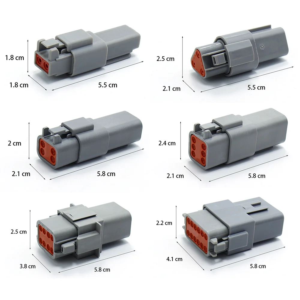 Conector eléctrico a prueba de agua para Motor de coche, terminales macho y hembra de cable, DT 2P, 3P, 4P, 6P, 8P, 12P, 22-16AWG