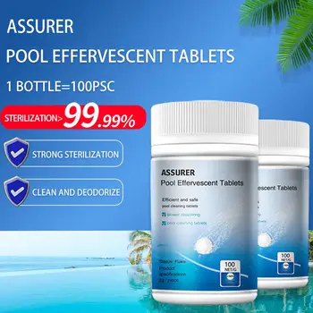 

100pcs Swimming Pool Water Cleaning Pool Effervescent Tablets Pool Chlorine Tablet For Home Pool Tubs Spas Water Cleaning Latest