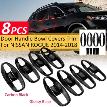 

8PCS/set Car Exterior Door Handle Bowl Cover Cup Cavity Trim Insert Catch for NISSAN ROGUE 2014 2015 2016 2017 2018