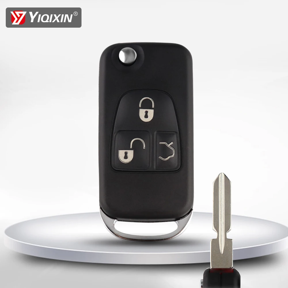 

YIQIXIN 3 Button Flip Folding Remote Car Key Shell Cover Case For Mercedes Benz ML C S SL SEL Class ML320 C230 ML430 HU39 Blade